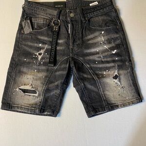 DSQUARED2 Charcoal Distressed Jean Shorts
